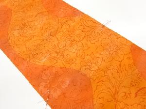 未使用品　本場筑前博多鳳凰に花葉・曲線模様織出し名古屋帯